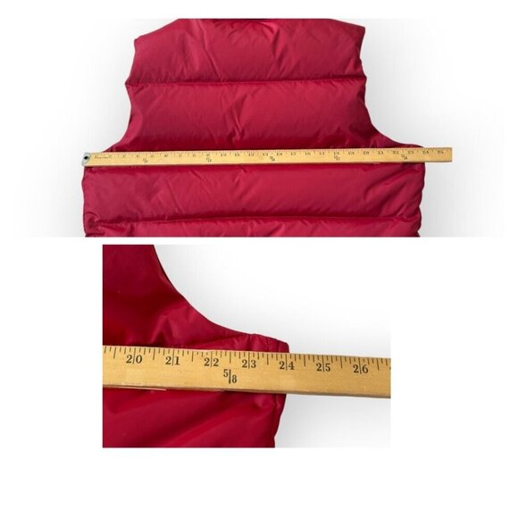 Lands End Men's Large Down Puffer Vest, Quilted Snap/Full Zip 600 Fill. Red - Picture 11 of 11